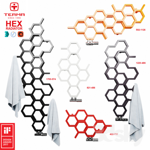 TERMA Hex Designheizkörper Größen