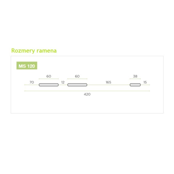 MS 120 Kleine Konsole für Wandmontage Abmessungen des Schenkels