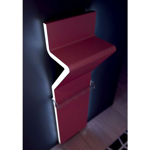 IRSAP Tratto Designheizkörper 1600x450 Farbe Flame Red