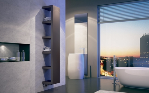 IRSAP Quadraqua Designheizkörper 1828x300 L Farbe Bruno Tobacco