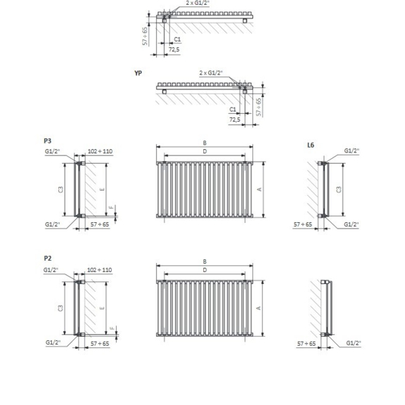 TERMA Nemo Designheizkörper Schema1