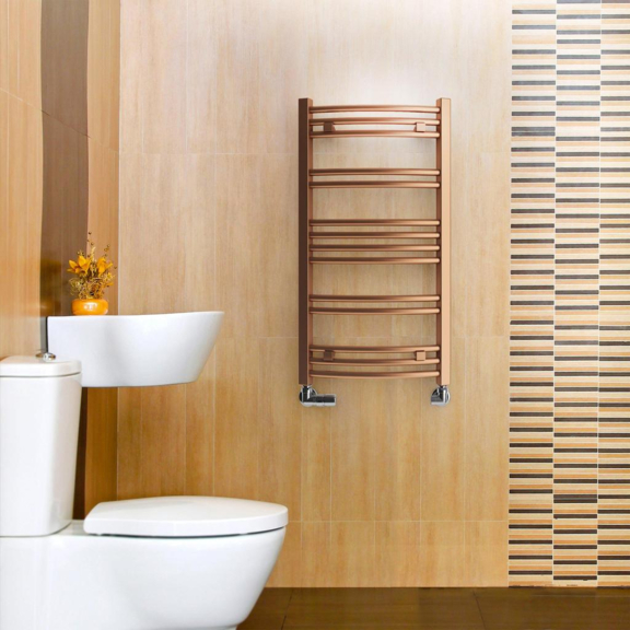 TERMA Jade M Designheizkörper 753x500 Farbe Copper Interieur - Badezimmer