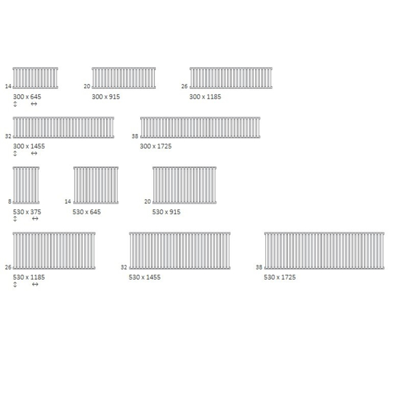 TERMA Nemo Designheizkörper verfügbare Größen