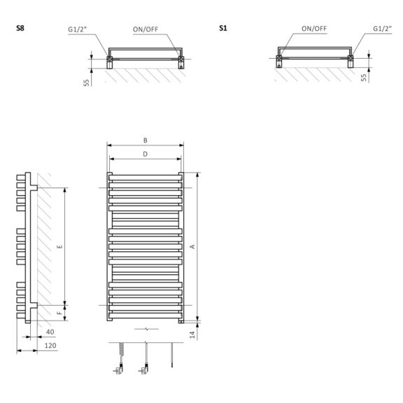 TERMA Quadrus Bold One Badheizkörper Schema