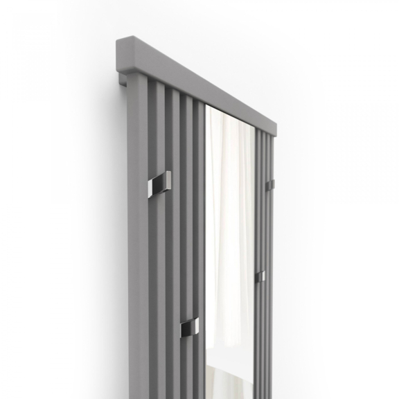 TERMA Intra M Heizkörper mit Spiegel - Farbe Metallic Stone - Detail