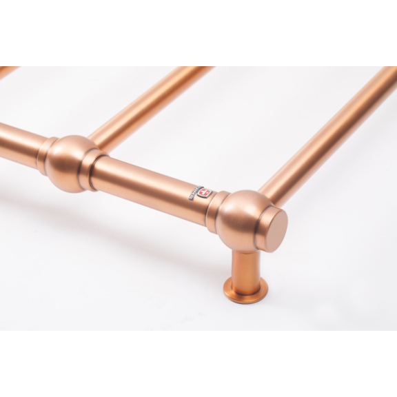 TERMA Retro Designheizkörper 1170x504 Farbe Cooper Detail Anschlüsse