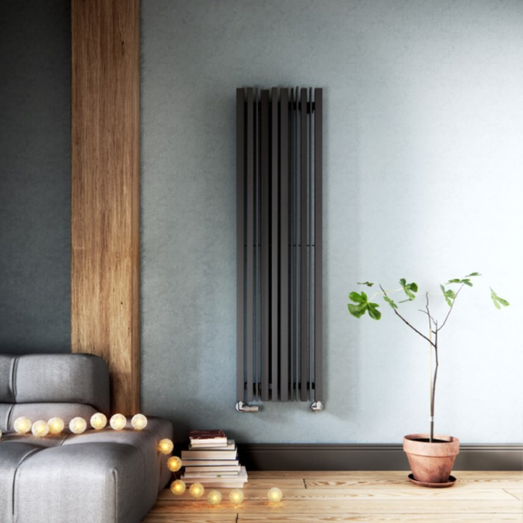 TERMA Sherwood V Designheizkörper 1600x440 Farbe Metallic Grey