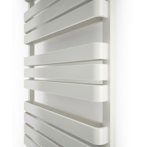 TERMA Warp T Bold One Designheizkörper1110x500 RAL 9016 Detail - doppelte Profile