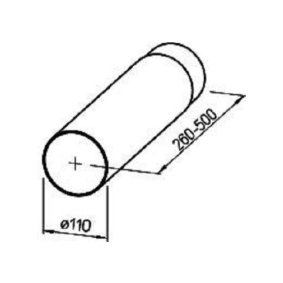 Helios TWH 100 teleskopische Wanddurchführung - Abmessungen