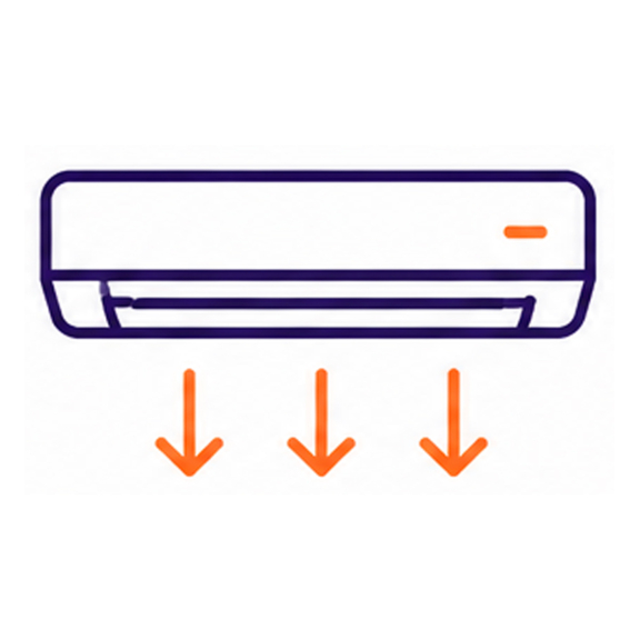 Klimaanlagen montiert unter der Zimmerdecke