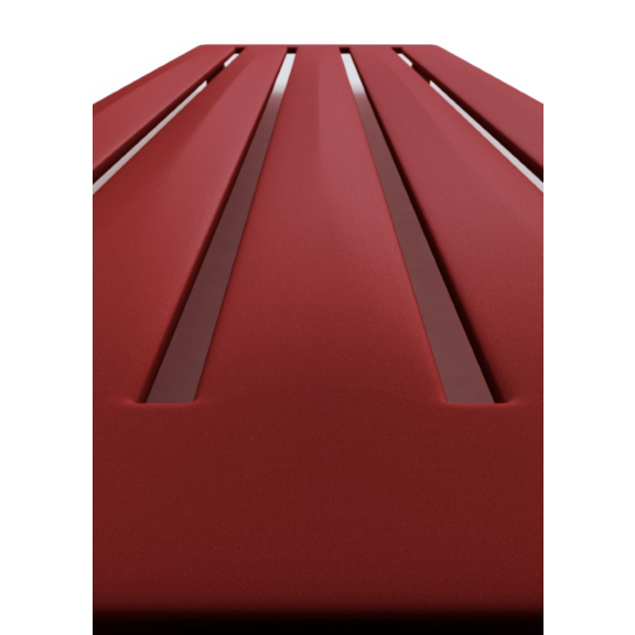 TERMA Aero V Designheizkörper 1500x410 Farbe Metallic Red Detail