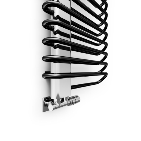 TERMA Michelle Designheizkörper 1620x500 Chrom und Soft 9005 Detail