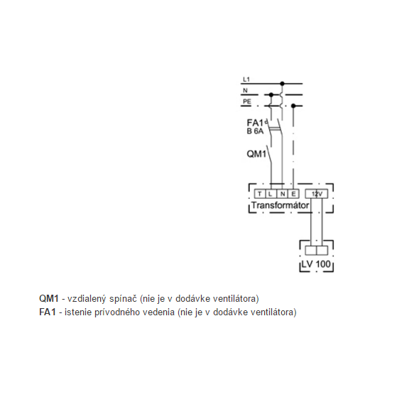 Ventilator Xpelair LV 100 - Schaltbild