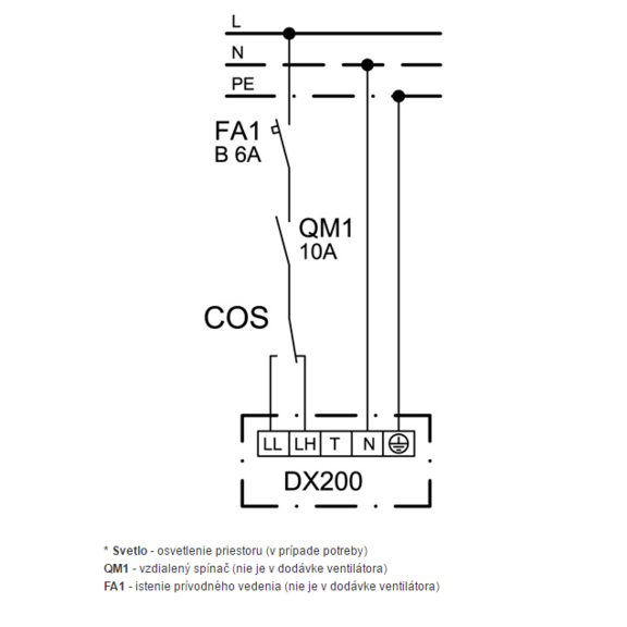 Ventilator Xpelair DX 200 Premier - Schaltbild