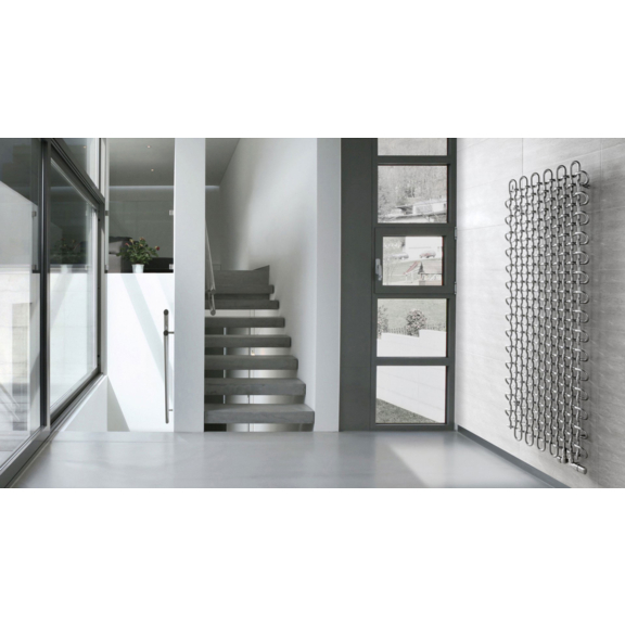 TERMA PLC V Designheizkörper 1800x663 Farbe Chrom - moderner Raum