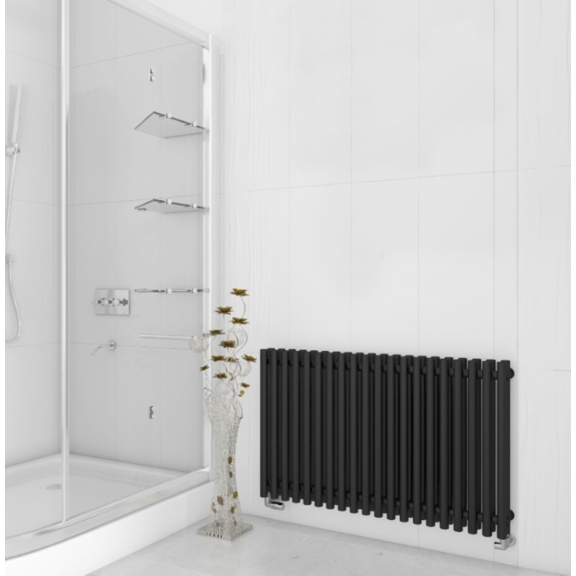 TERMA Tune VWD Designheizkörper Soft 9005 horizontal unter Fensterbrett