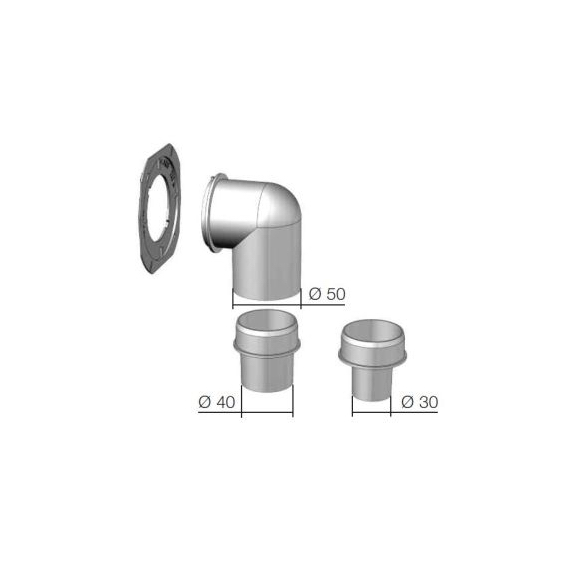 Helios ELS-WCS Set für Absaugung direkt von Toilettenbecken - Abmessungen