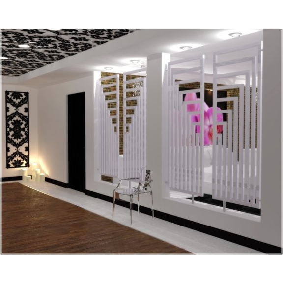 TERMA Angus DW Designheizkörper 1300x440 farba RAL9016 - Trennwand - luxuriöses Design