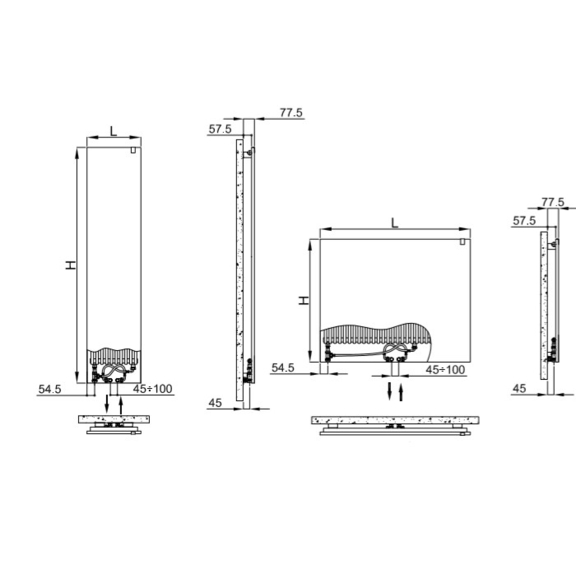 IRSAP Relax Power Designheizkörper - Schema