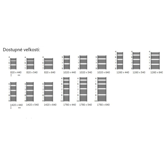 TERMA Tytus Badheizkörper verfügbare Größen