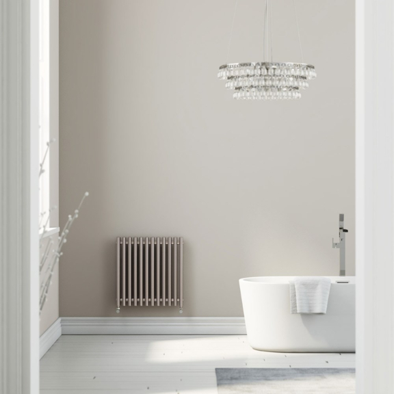 TERMA Tune VWD Designheizkörper horizontal 600x590 Farbe Silver Matt - Badezimmer