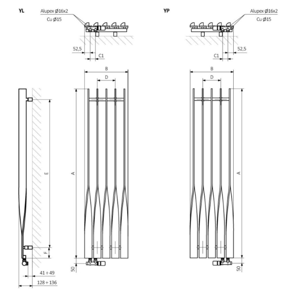 TERMA Cyklon V Designheizkörper - Schema