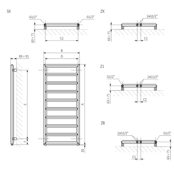 TERMA Diamond Badheizkörper Schema