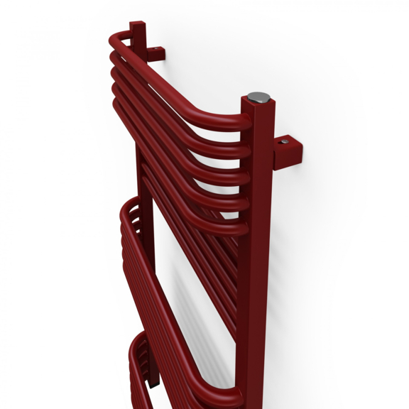 TERMA Pola ONE Badheizkörper 1180x500 RAL3003 Detail