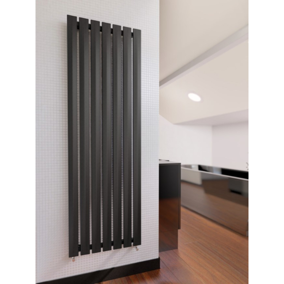TERMA Pier Designheizkörper 1800x580 Farbe Metallic Black im Interieur