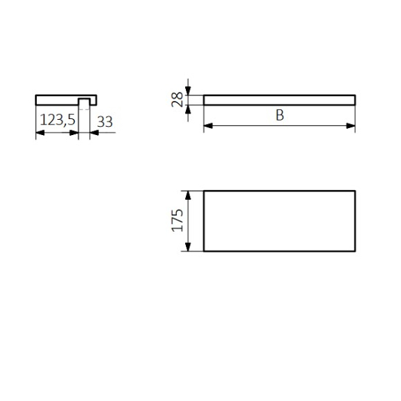 TERMA Ablage für Handtücher Simple 50 cm - Abmessungen