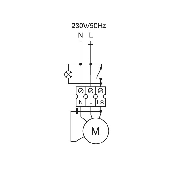 Ventilator EBB 100 N T - Schaltbild