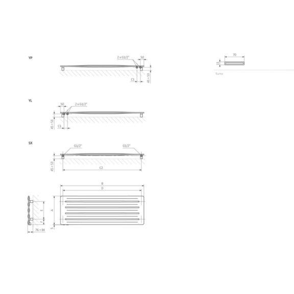 TERMA Aero H Designheizkörper Schema