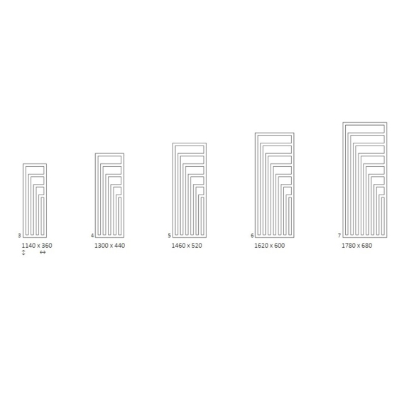 TERMA Angus V Designheizkörper Abmessungen - verfügbare Größen
