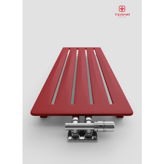 TERMA Aero V Designheizkörper 1500x410 Farbe Metallic Red Variante - Wasser