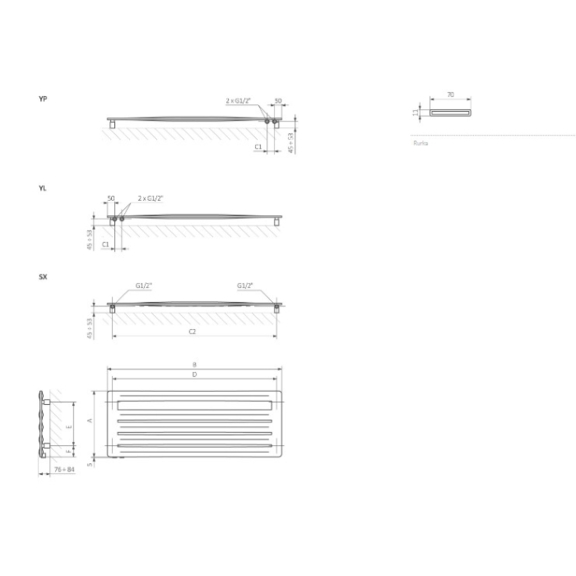 TERMA Aero HG Designheizkörper Schema
