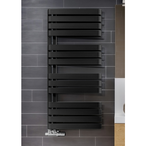 TERMA Warp S Designheizkörper 1110x500 Farbe Metallic Black