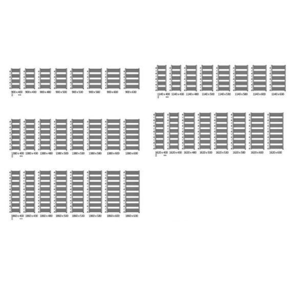 TERMA Fiona One Badheizkörper verfügbare Größen