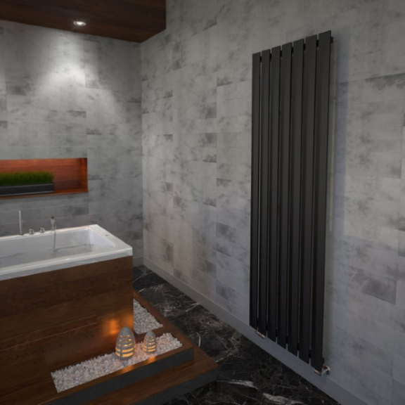 TERMA Pier Designheizkörper an Wand Farbe Metallic Black