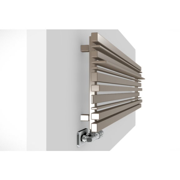 TERMA Sherwood H Heizkörper unter Fenster RAL1014 Profile Seitenansicht