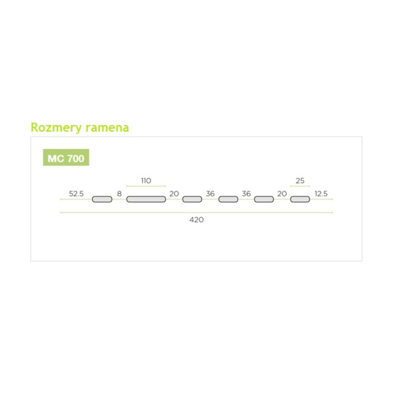 MC 700 Konsole für Dachmontage Abmessungen des Schenkels