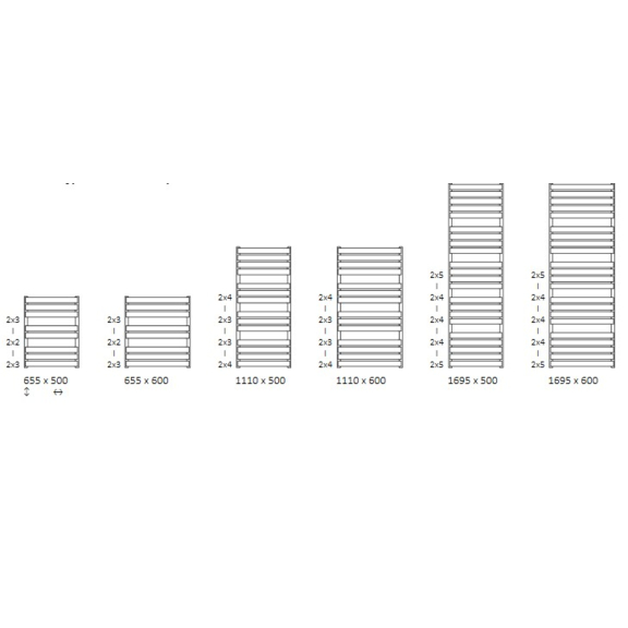 TERMA Warp T Bold Designheizkörper verfügbare Größen