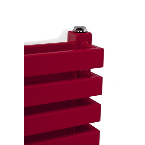 TERMA Quadrus Bold Designheizkörper 1185x450 RAL3003 Detail Seitenansicht