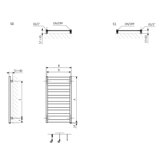 TERMA Vivo ONE Badheizkörper Schema