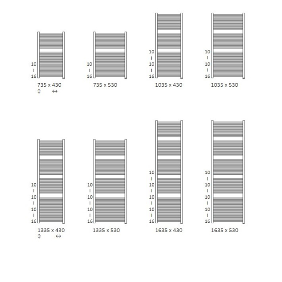 TERMA Mike ONE Designheizkörper - verfügbare Größen 1