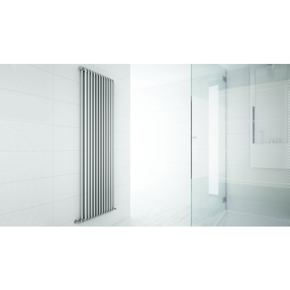 TERMA Delfin Designheizkörper vertikal 1800x500 Farbe Crome Effect