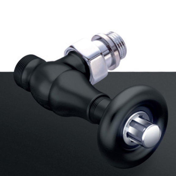 Mattes schwarzes Ventil-Set Old Style - Eck