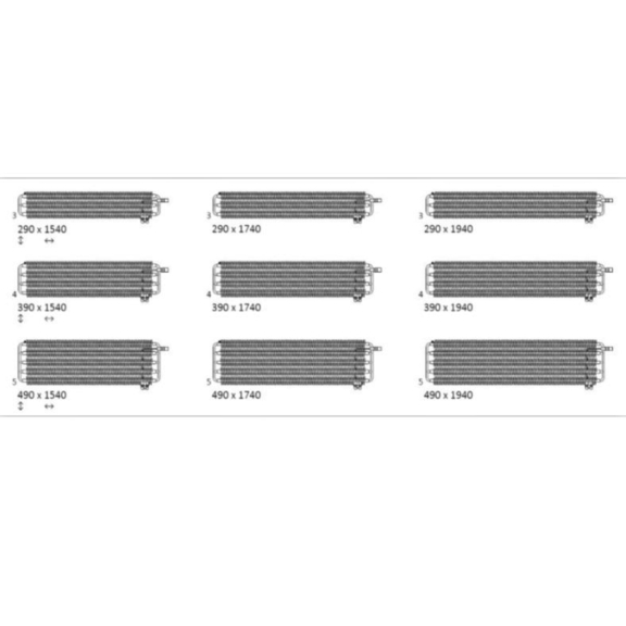 TERMA Ribbon HWS Retro Heizkörper verfügbare Größen