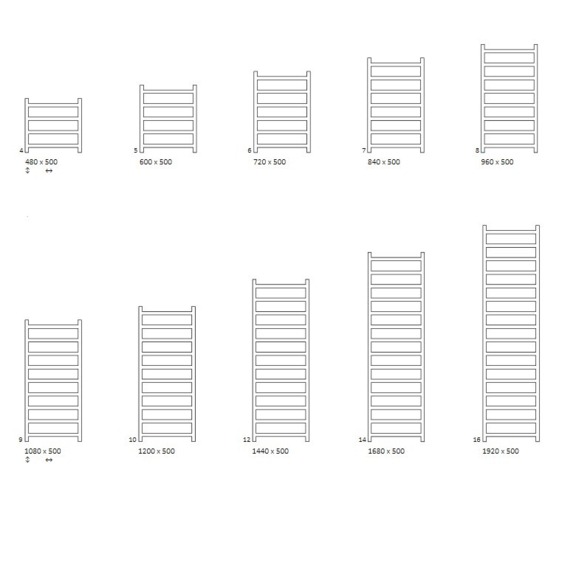TERMA Simple Badheizkörper verfügbare Größen