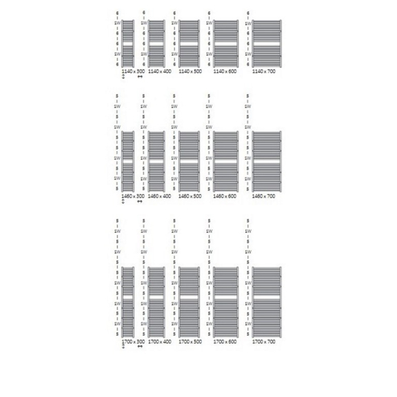 TERMA Lima Badheizkörper verfügbare Größen 2