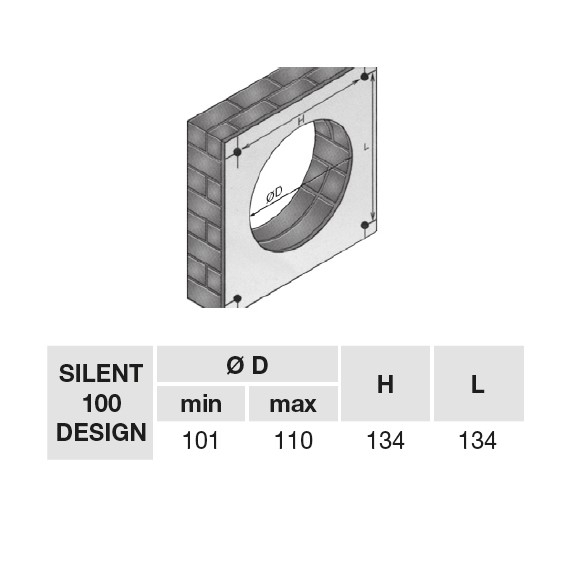 Ventilator Silent 100 Design CHZ - Montageöffnung